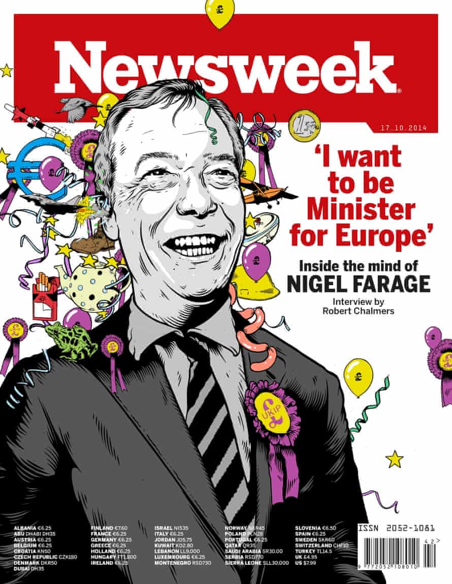Newsweek's European issue, with Ukip leader Nigel Farage on the cover.