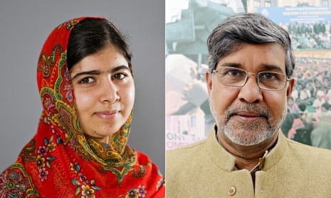 Nobel Peace Prize winners Malala Yousafzai and Kailash Satyarthi