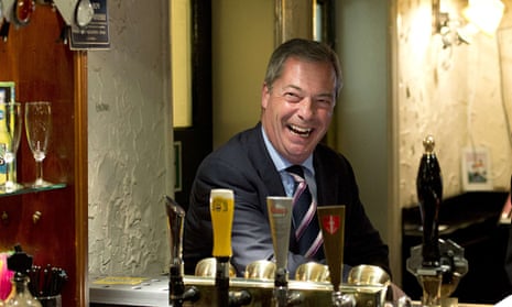 Nigel Farage in a pub