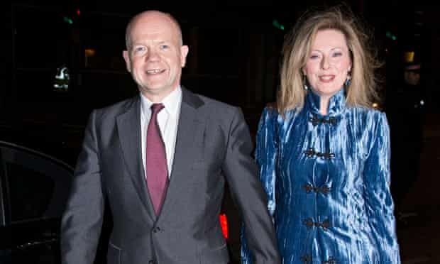 William Hague at the Conservative party 'black and white' fundraising ball