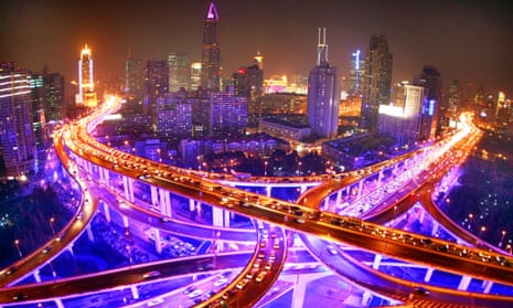 Shanghai junction at night