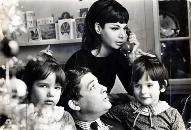 Six-year-old Nigella, left, at home with her father Nigel, mother Vanessa and sister Thomasina in 1965.