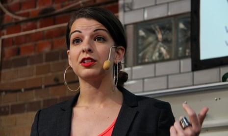 Anita Sarkeesian talks at the Media Evolutions Conference in 2013.