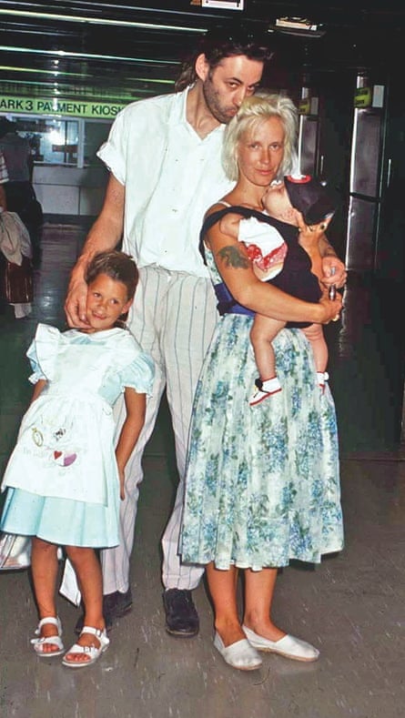 Bob Geldof and Paula Yates with Fifi Trixibelle and Peaches in 1989