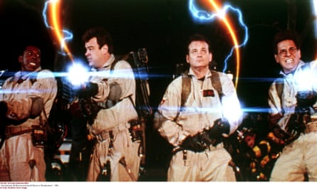 Ernie Hudson, Dan Aykroyd, Bill Murray and Harold Ramis in Ghostbusters.
