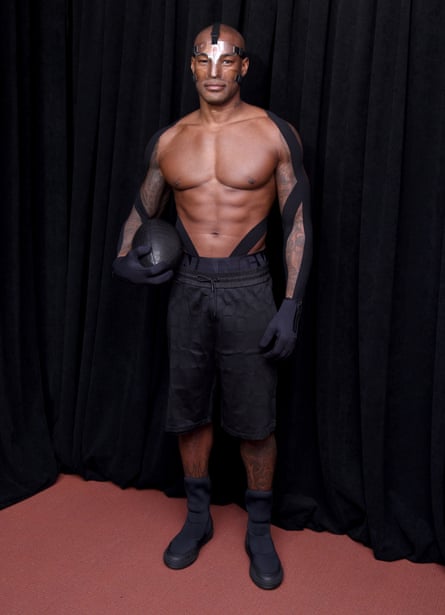 Model Tyson Beckford poses backstage at the Alexander Wang X H&M Launch on October 16, 2014 in New York City