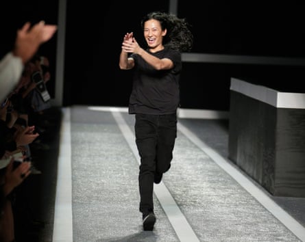 Alexander Wang on the runway after the show