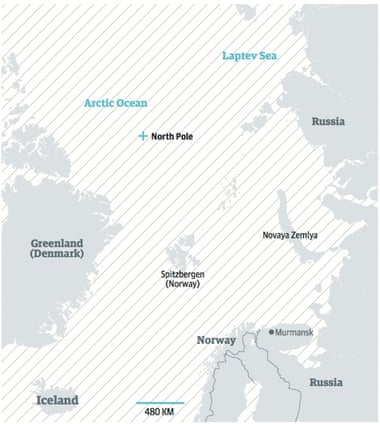 The Arctic region.