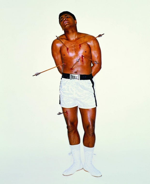 Muhammad Ali as St Sebastian for the cover of Esquire magazine in April 1968.