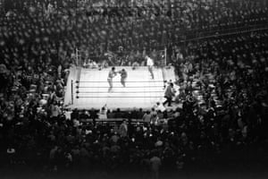 Joe Frazier takes on Ali during their heavyweight fightat Madison Square Garden in 1971.