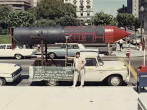 Anti-nuclear bomb war protest sign, July 1967.