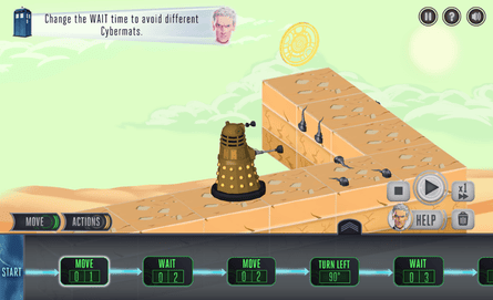 The Doctor and the Dalek's puzzles are based on the new computing curriculum in England.