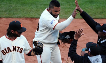 San Francisco Giants World Series Auction: 2014 Game-Used World Series Road  Jersey worn by #40 Madison Bumgarner on WS Game 1 vs. Kansas City Royals