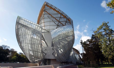 Exterior of the Fondation Louis Vuitton building in Paris