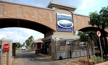 The main entrance of the Silver Woods estate in Pretoria, where Oscar Pistorius lived and shot dead Reeva Steenkamp.