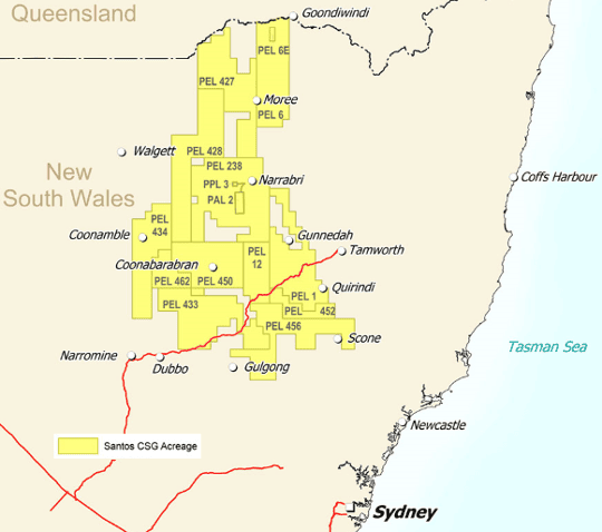 Santos NSW map