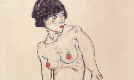 Egon Schiele, Standing Nude With Stockings