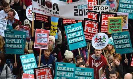 Student protest against rise in tuition fees 
