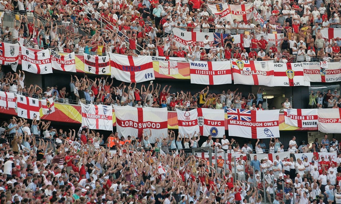 England fans at the 2006 World Cup game against Paraguay in Frankfurt.