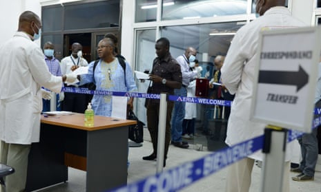 Ebola screening at Guinea airport