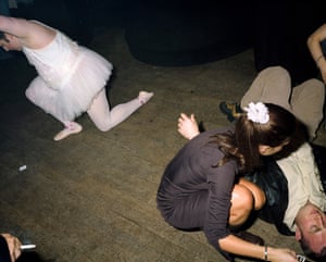 A man dressed as a ballerina performs in a central London nightclub. May, 2000.