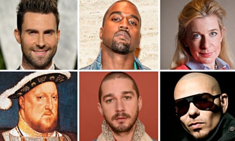 Spot the douchebags: (clockwise from top left) Adam Levine, Kanye West, Katie Hopkins, Pitbull, Shia