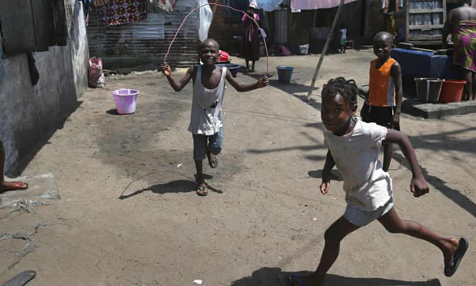 Children play in the Monrovia, Liberia. The World Health Organisation says that more than 4,500 peop
