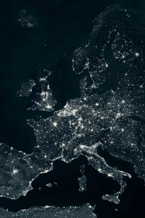 Europe at night from Space.