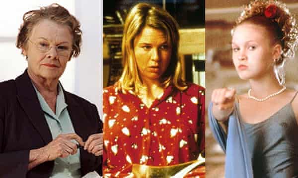 Judi Dench in Notes on a Scandal, Renee Zellweger as Bridget Jones, and Julia Stiles as 'the shrew' in Ten Things I Hate About You