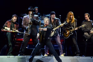 Bruce Springsteen with his wife Patti Scialfa and Steve Van Zandt of the E Street Band wrap up their worldwide "The Rising" tour Shea Stadium in New York 2003