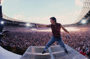 Performing at Wembley Stadium, London in 1985