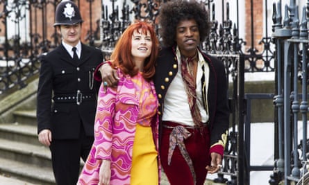 Hayley Atwell as Kathy Etchingham with André Benjamin in Jimi: All is by My Side.