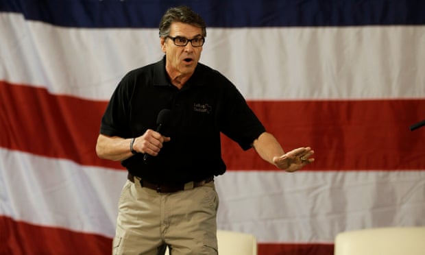 Texas Governor Rick Perry at a fellow Republican's campaign event.