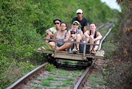 The 'bamboo train' ride at Battambang.