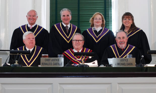 Justices of the the Pennsylvania supreme court; Seamus P McCaffery stands in the top left. 