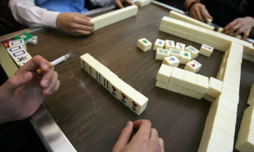 A  Mahjong parlour in Hong Kong.