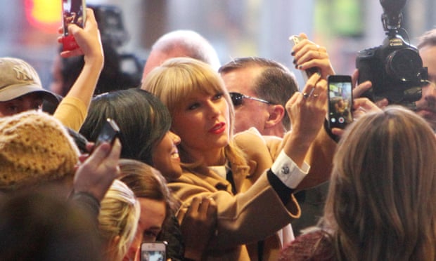 Taylor Swift meets fans before filming an episode of 'Good Morning America'.