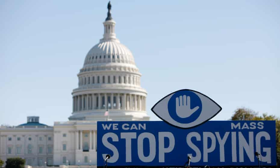 A protest against government surveillance in Washington DC