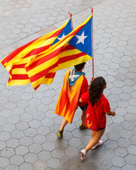 Catalans celebrate the 300th Catalan National Day in Barcelona.
