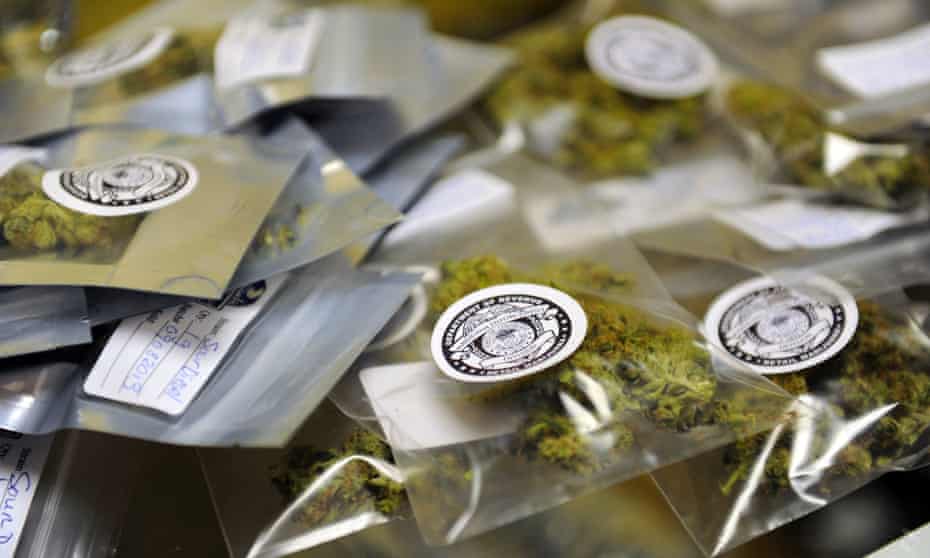 Packages of recreational marijuana in Edgewater, Colorado