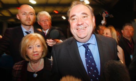Alex Salmond and his wife, Moira, on the night of the Scottish parliament general election in 2011.