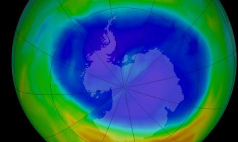 Ozone layer hole above Antarctica on Sept. 11, 2014.