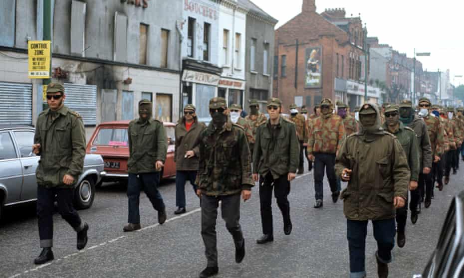 A Protestant UDA parade in Belfast