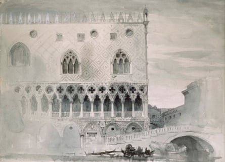 Ruskin's study of the exterior of the Ducal Palace, Venice (1865).