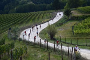 Cyclists on L'Eroica