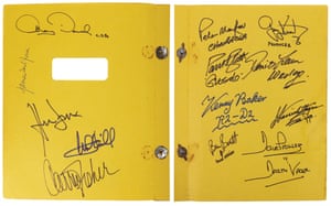 Crew and cast signatures on an original cast script from Stars Wars IV: A New Hope, signed by the cast, estimated to fetch 10,000, reveals Luke Skywalker's name was originally Luke Starkiller