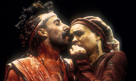 Mighty lines ... Antony Sher as Tamburlaine and Claire Benedict as Zenocrate.
