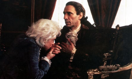Tom Hulce as Mozart and F Murray Abraham as Salieri, in the film Amadeus