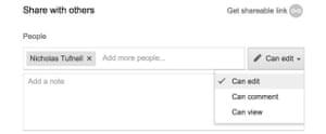 sharing in google drive screengrab