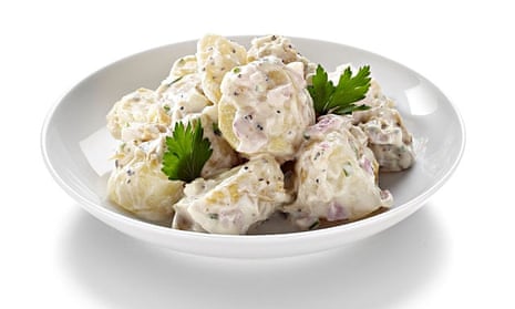 potato salad white bowl